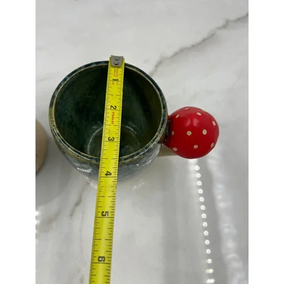 Urban Outfitters UO Home Mushroom Pour Over Coffee Mug Set Teal Green Ceramic